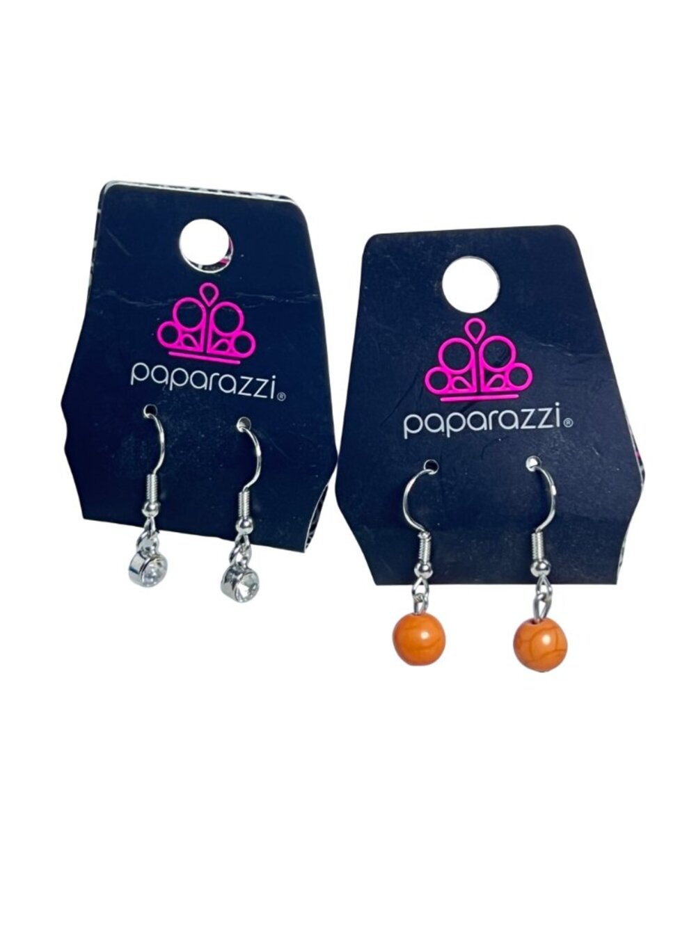 Lot Of 4 Paparazzi Silver Tone Pierced Earrings W/ Bead And Disc Designs (6458) - Picture 2 of 3
